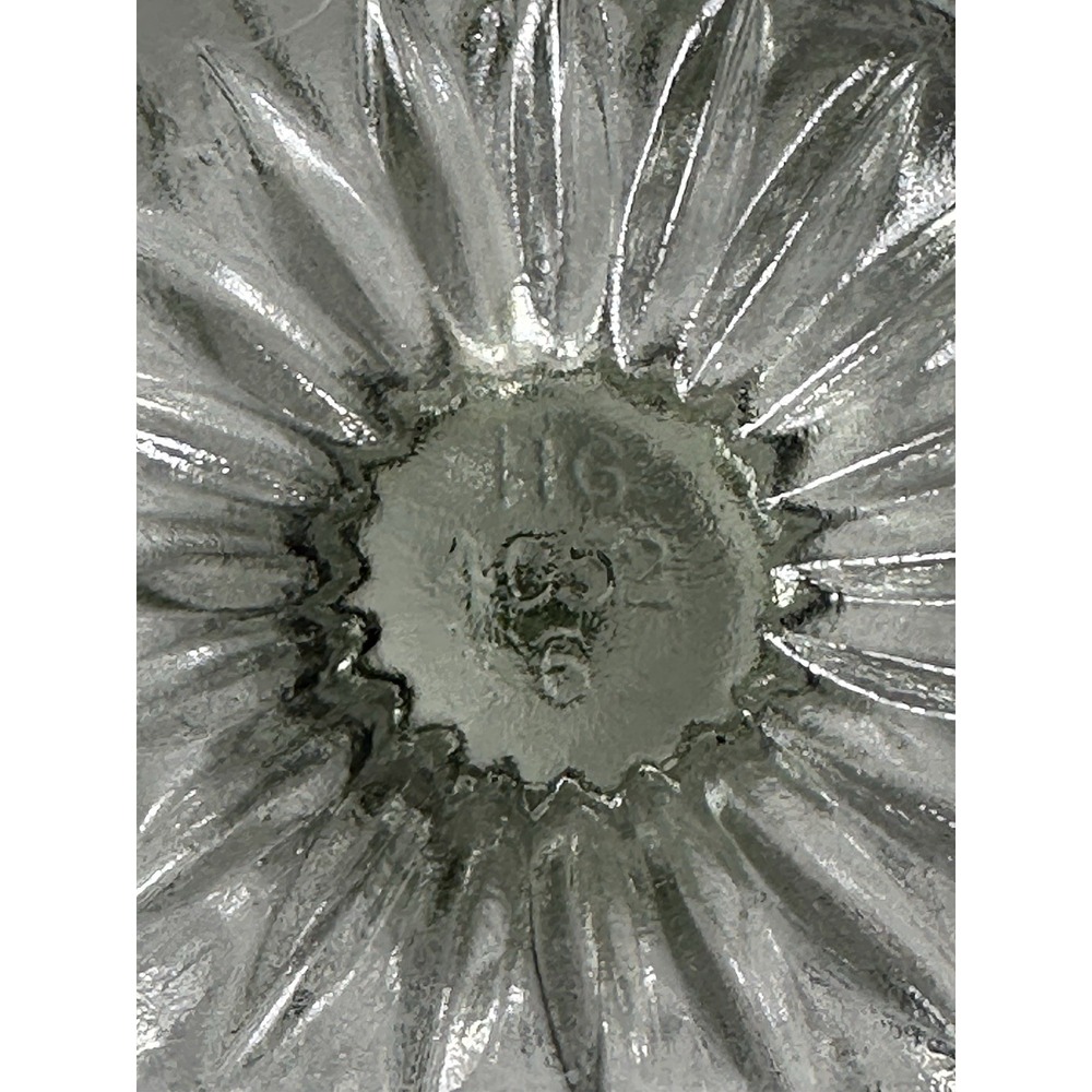 Vintage Hoosier Clear Glass Ribbed Compote Glass Marked HG 4052 MCM Candy Dish - Picture 4 of 6